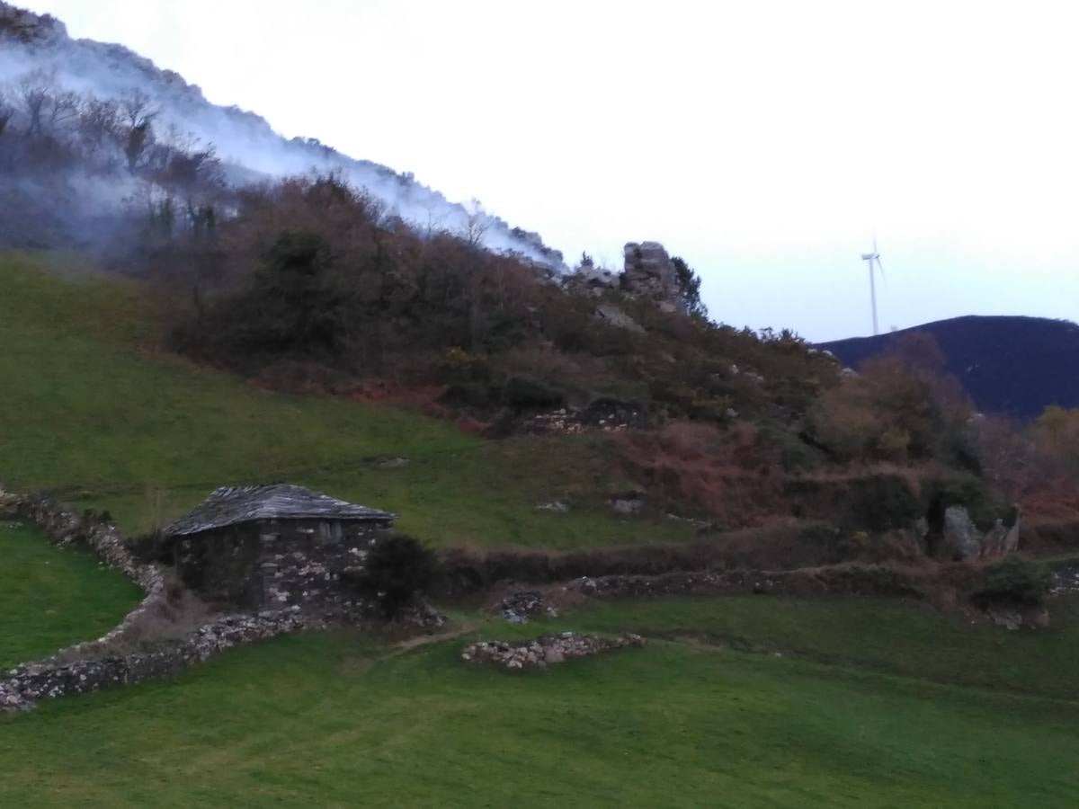 Los daños del fuego en Asturias