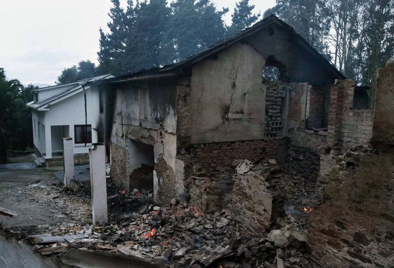 Los daños del fuego en Asturias