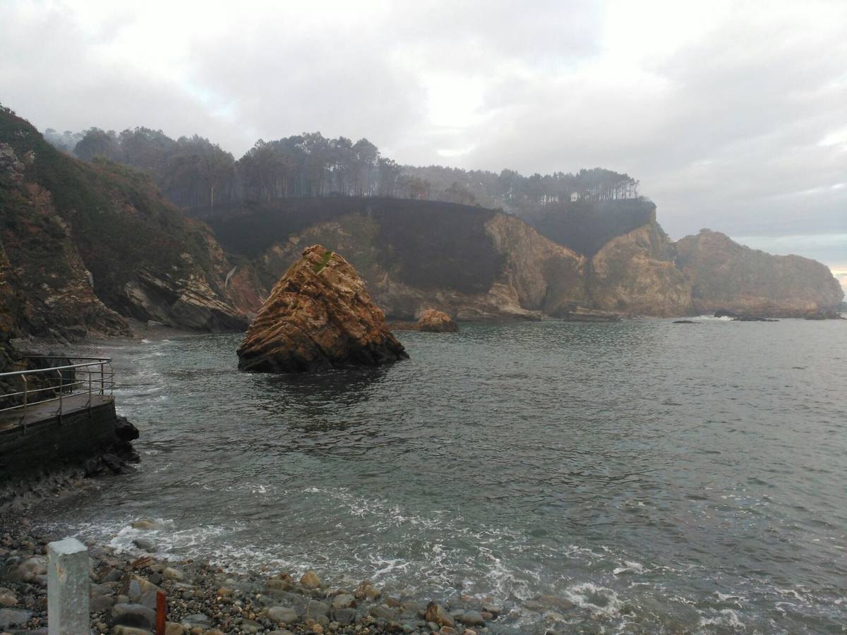 Los daños del fuego en Asturias