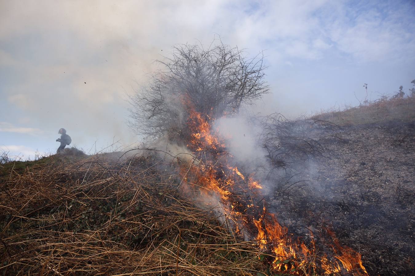 Las imágenes que dejan cinco días de lucha contra el fuego en Asturias