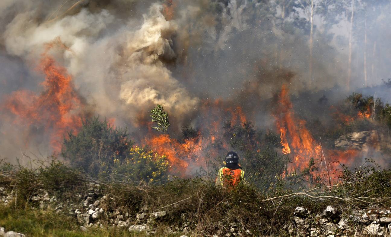 Bomberos y vecinos se arman contra el fuego