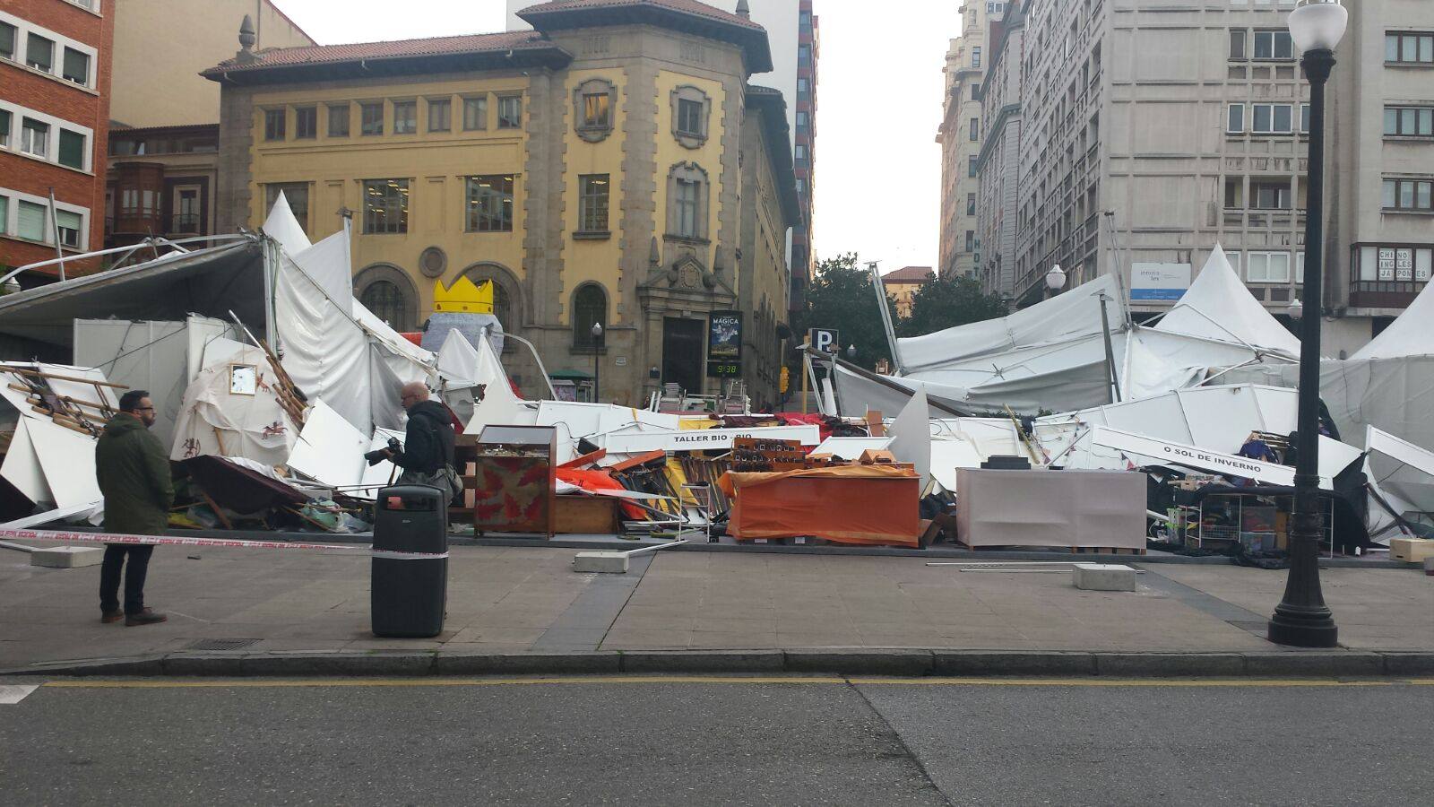 Las consecuencias del fuerte viento en Asturias