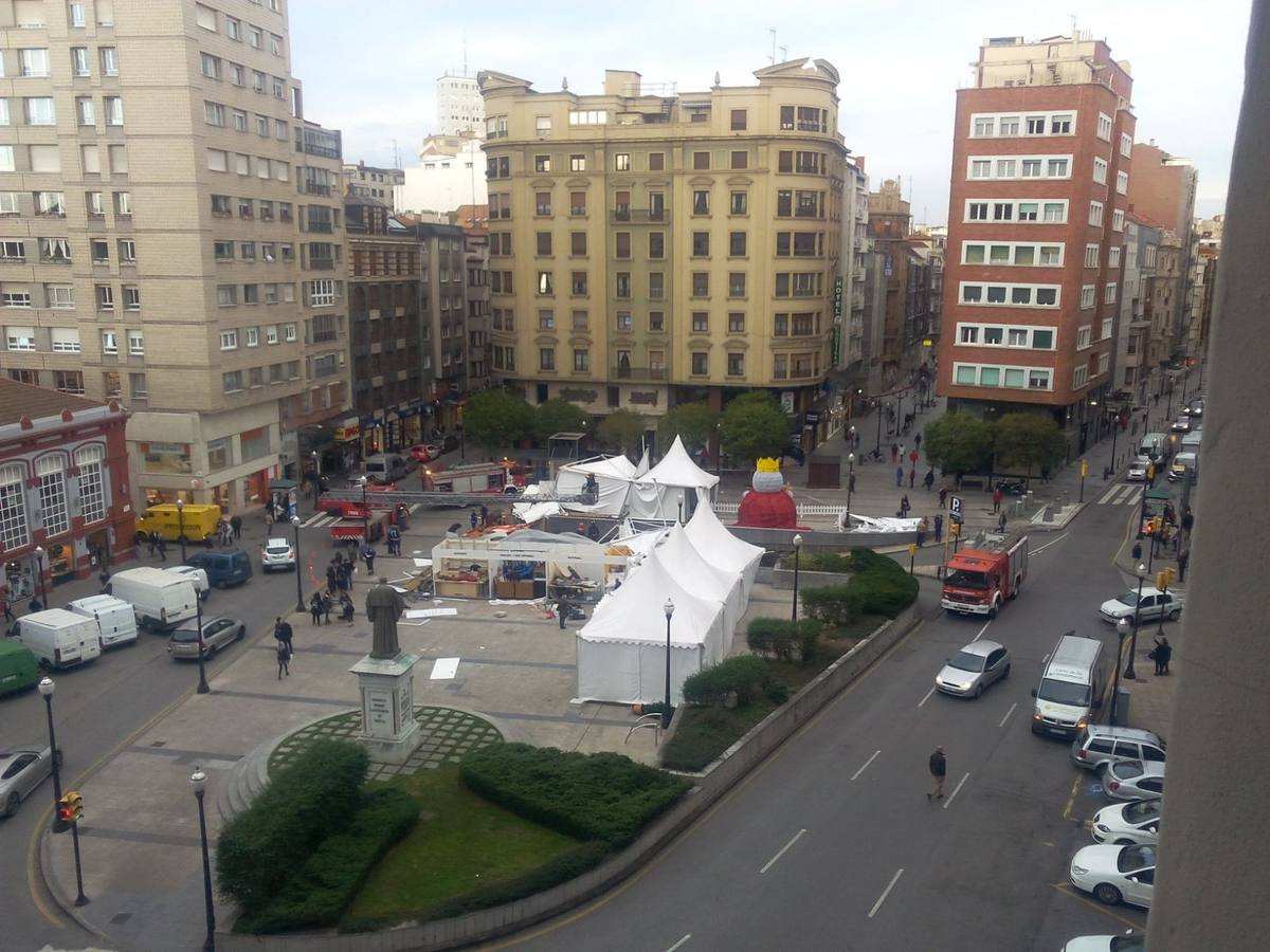 Las consecuencias del fuerte viento en Asturias