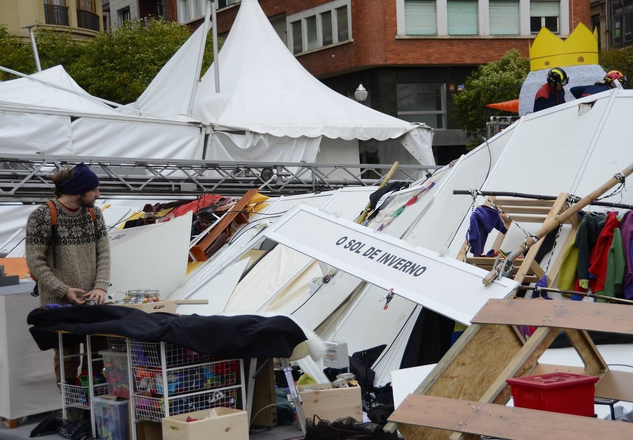 Las consecuencias del fuerte viento en Asturias