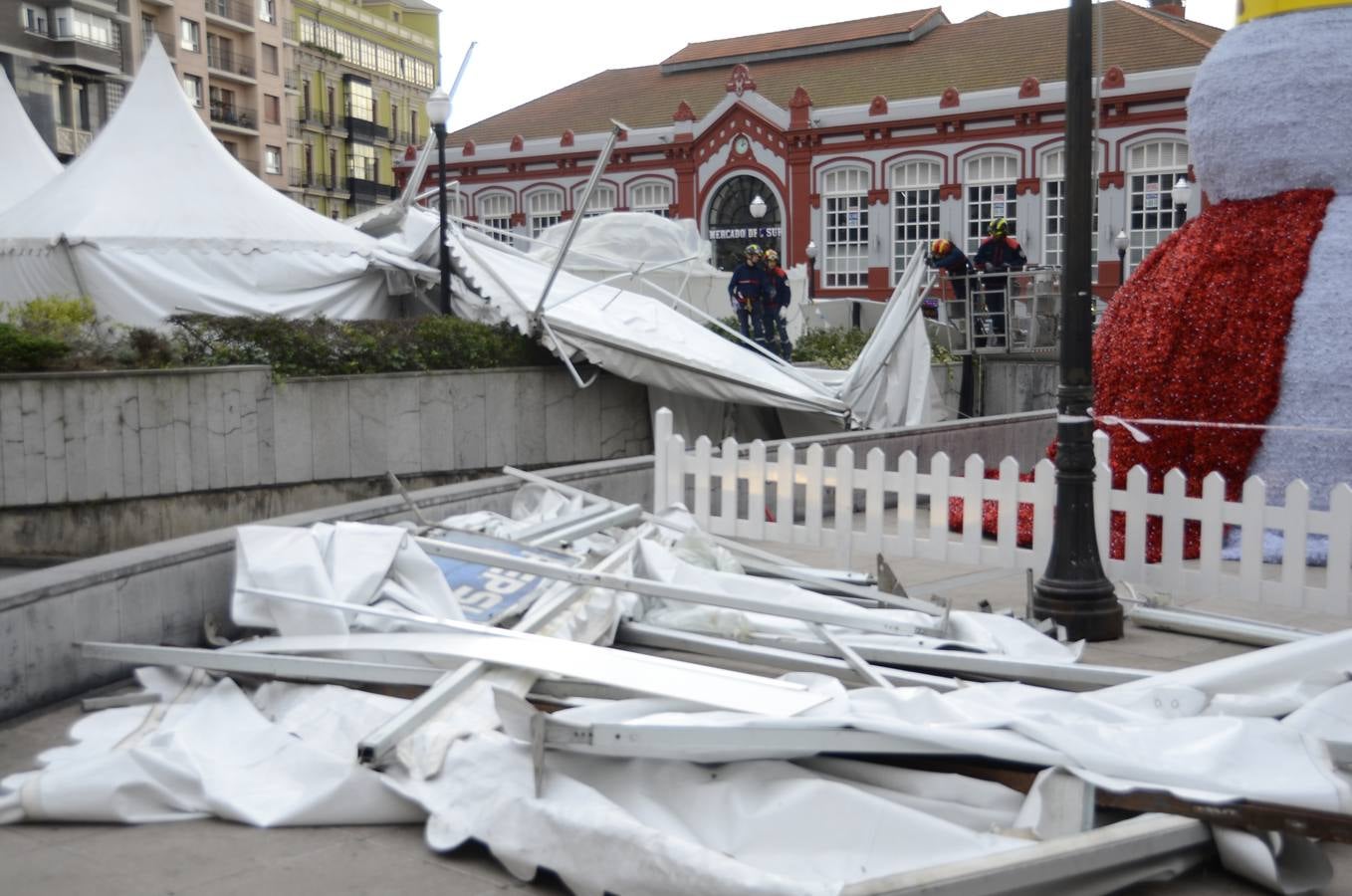 Las consecuencias del fuerte viento en Asturias