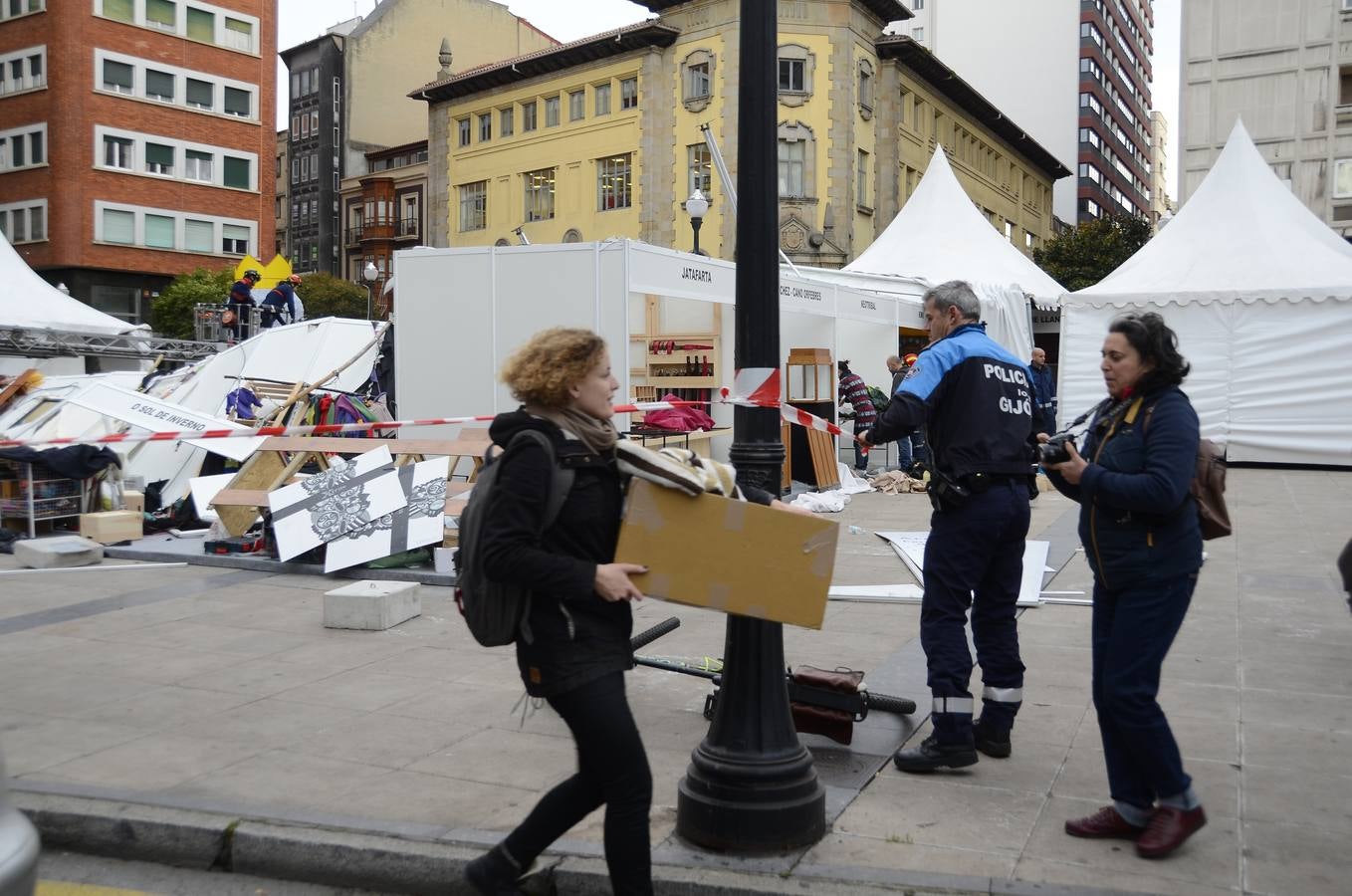 Las consecuencias del fuerte viento en Asturias