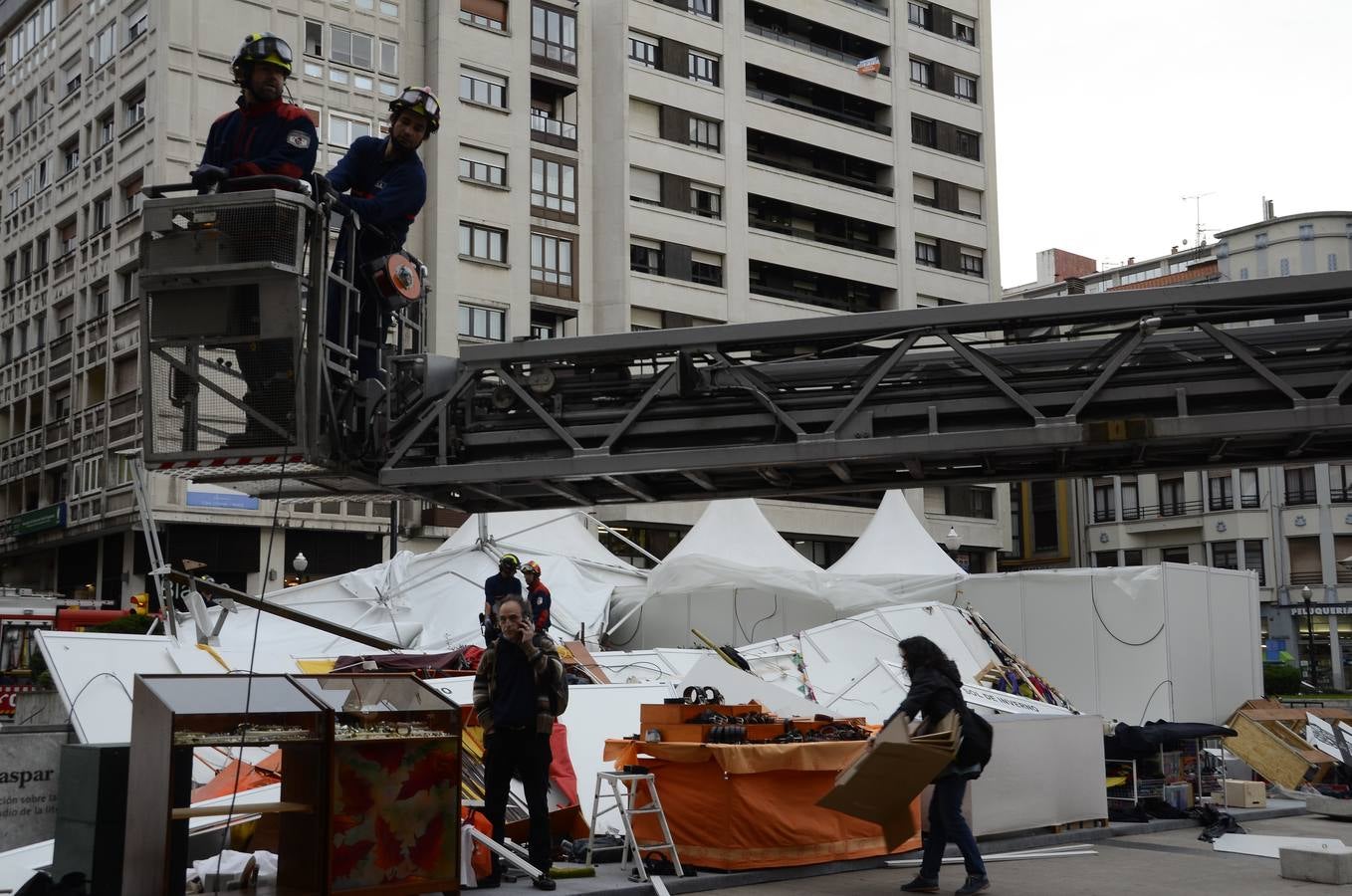 Las consecuencias del fuerte viento en Asturias