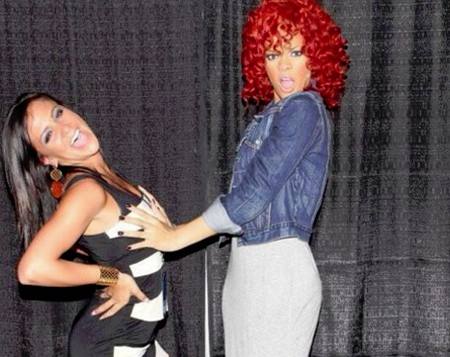 Una joven a la que Rihanna dejó sorprendida y toqueteada.