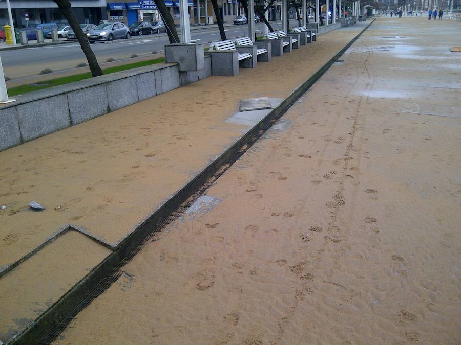 Gijón, afectada por el temporal