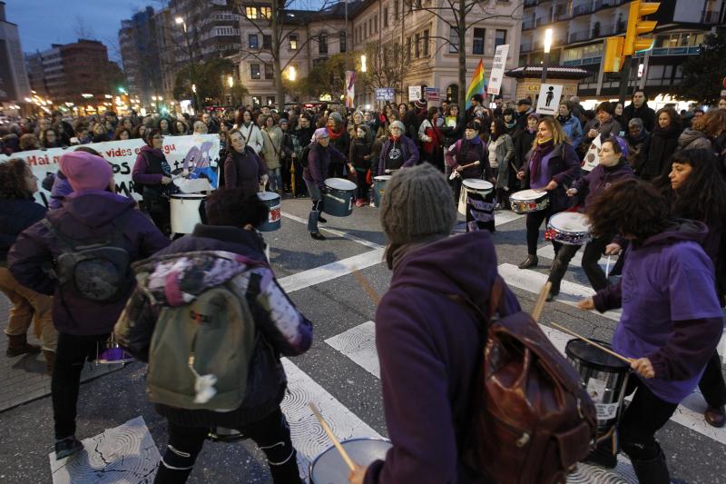 Manifestación en Gijón por el Día Internacional de la Mujer.