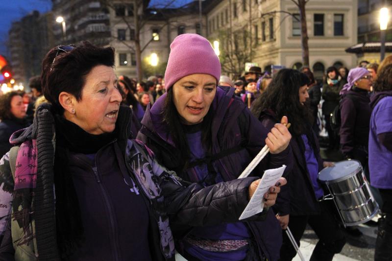 Manifestación en Gijón por el Día Internacional de la Mujer.