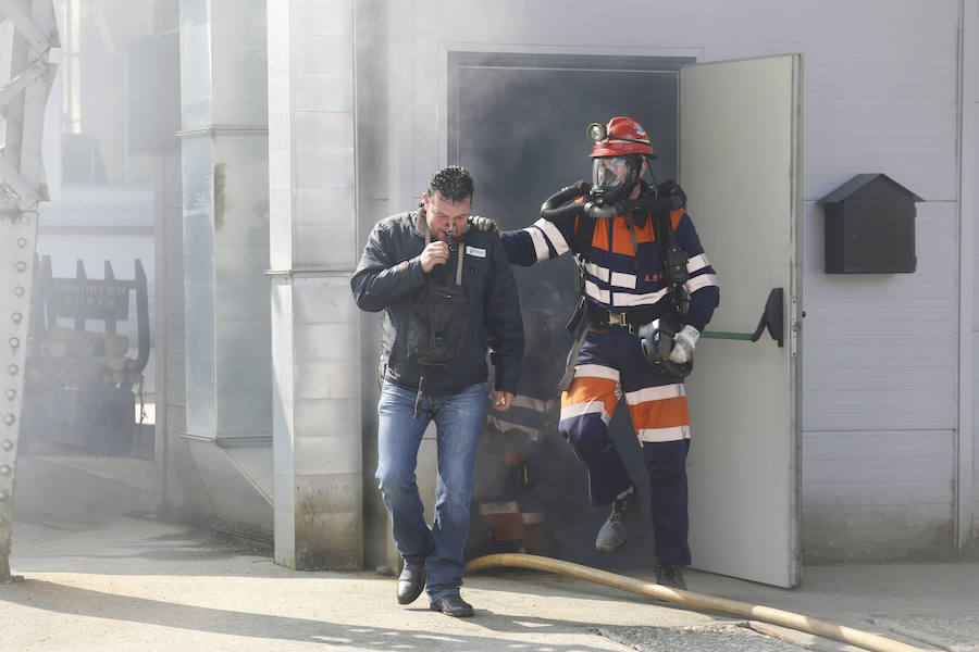 Así fue el simulacro de evacuación en el Ecomuseo de Samuño