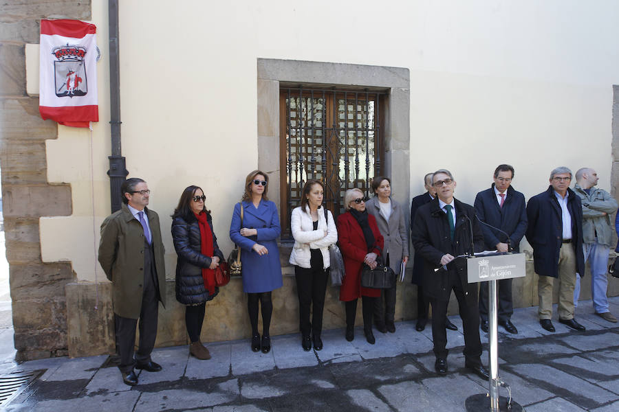 Inauguración de la plazoleta de Agustín José Antuña en Gijón