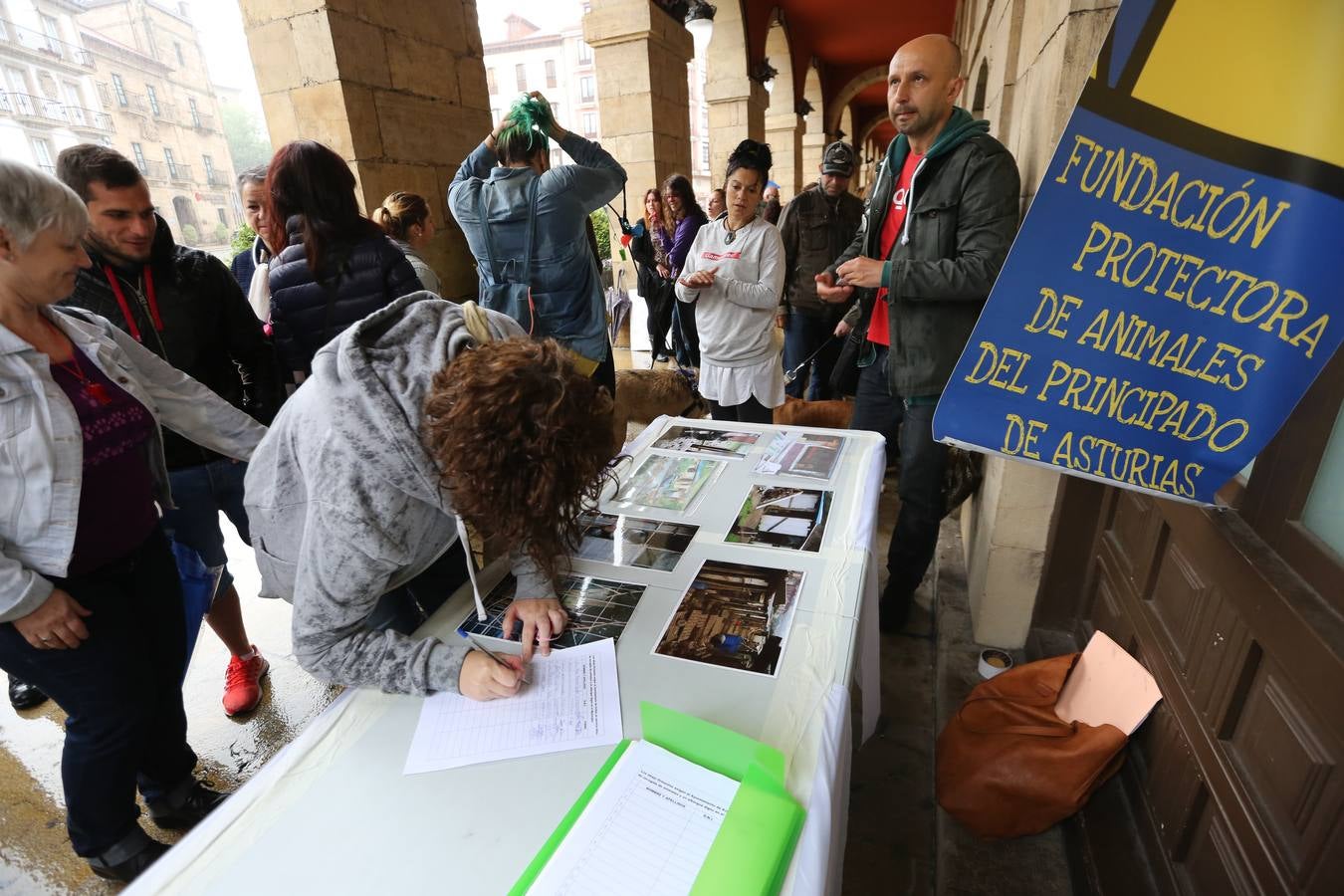 Concentración a favor de una perrera en Avilés