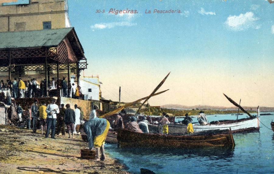 Tarjeta Postal. Algeciras. La Pescadería. Hacia 1910.