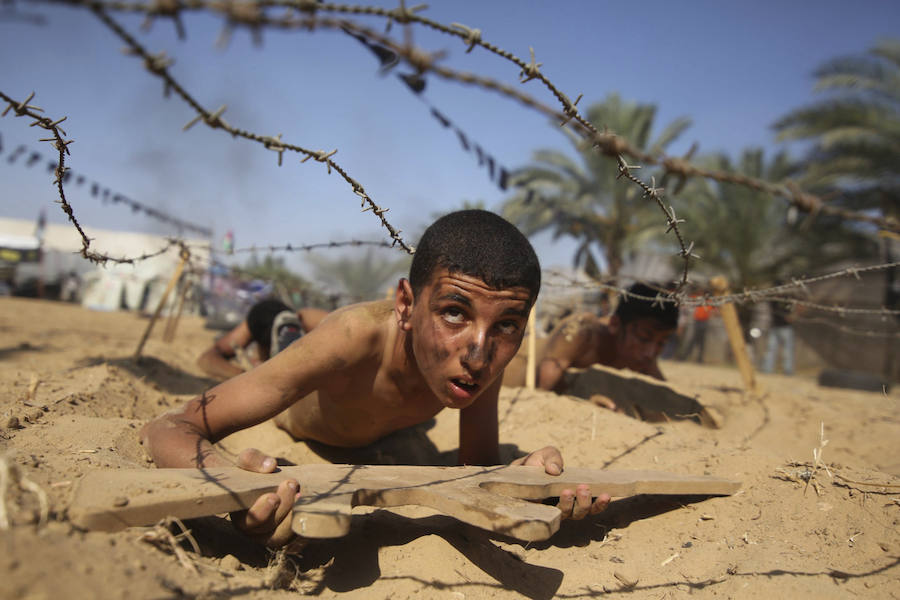 Campamento militar infantil en Gaza