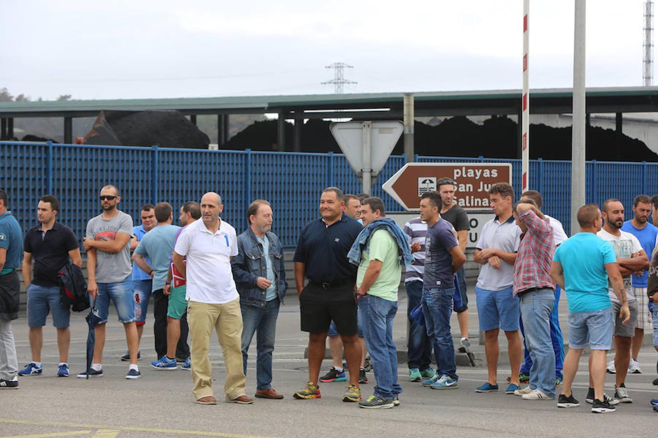 Protesta de mineros leoneses en Avilés