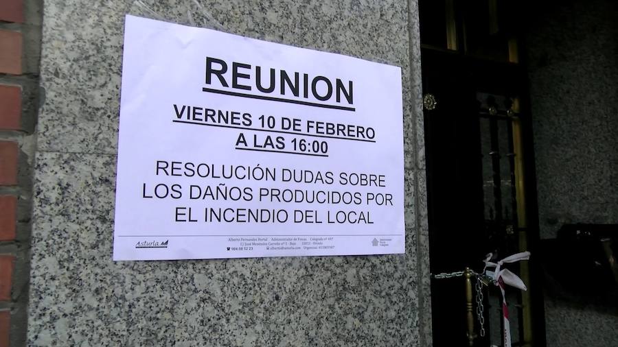 Vecinos afectados por el incendio del bazar chino en Pumarín