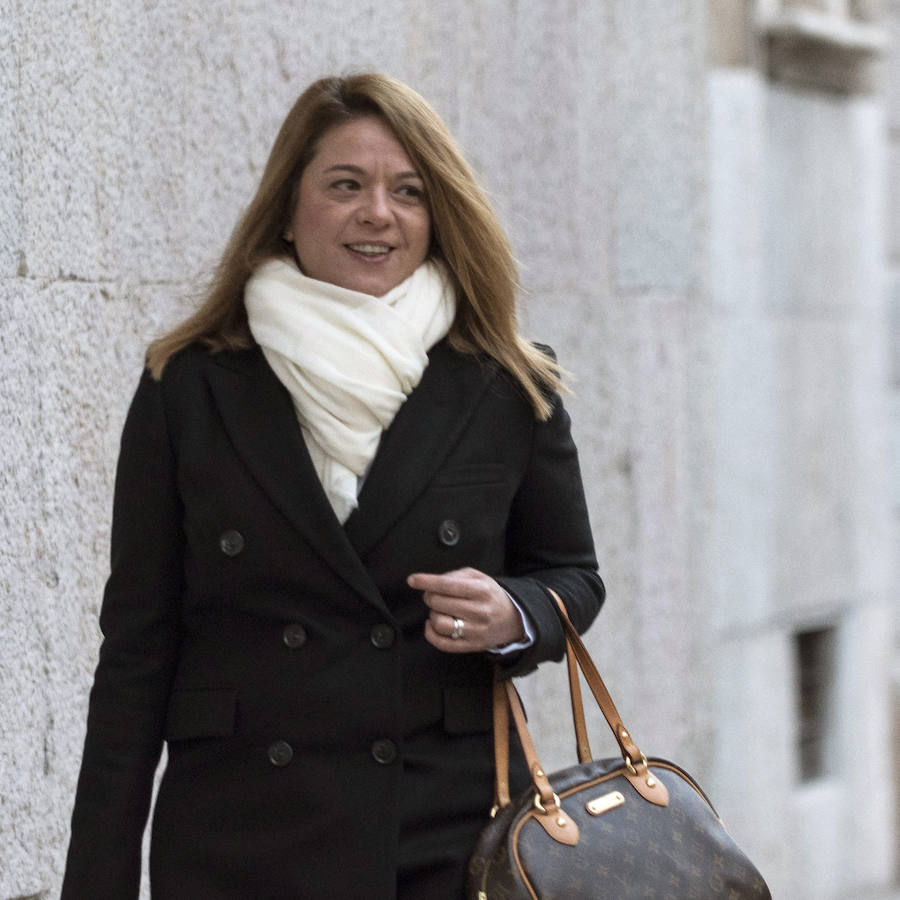 La jueza Samantha Romero, a su llegada hoy a la Audiencia de Palma.