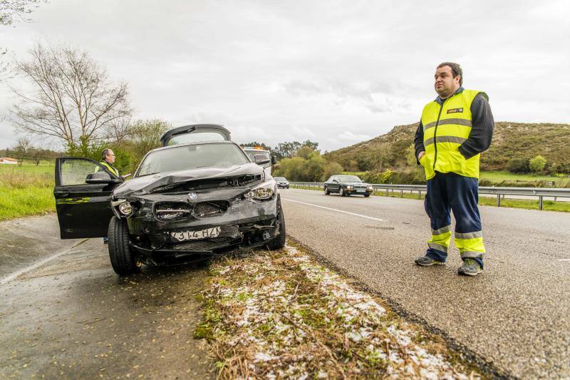 Fuerte granizada en Llanes