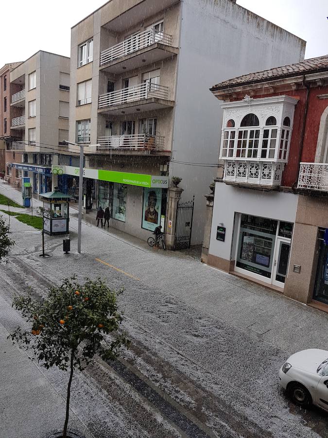 Fuerte granizada en Llanes
