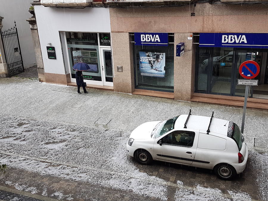 Fuerte granizada en Llanes