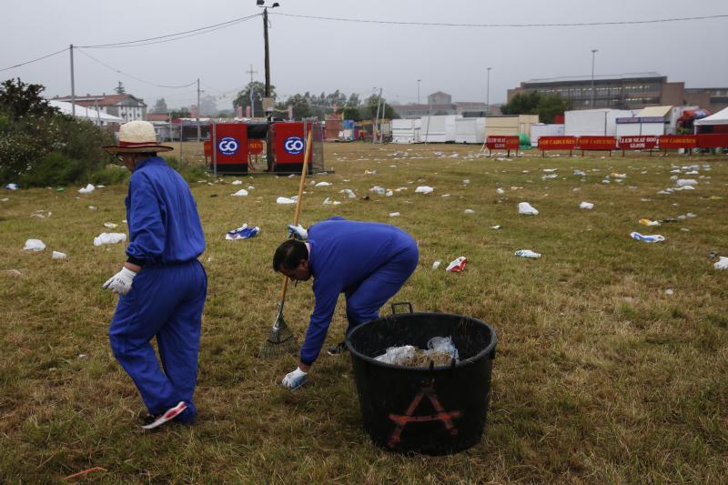 Así quedó el campo de las fiestas de Cabueñes