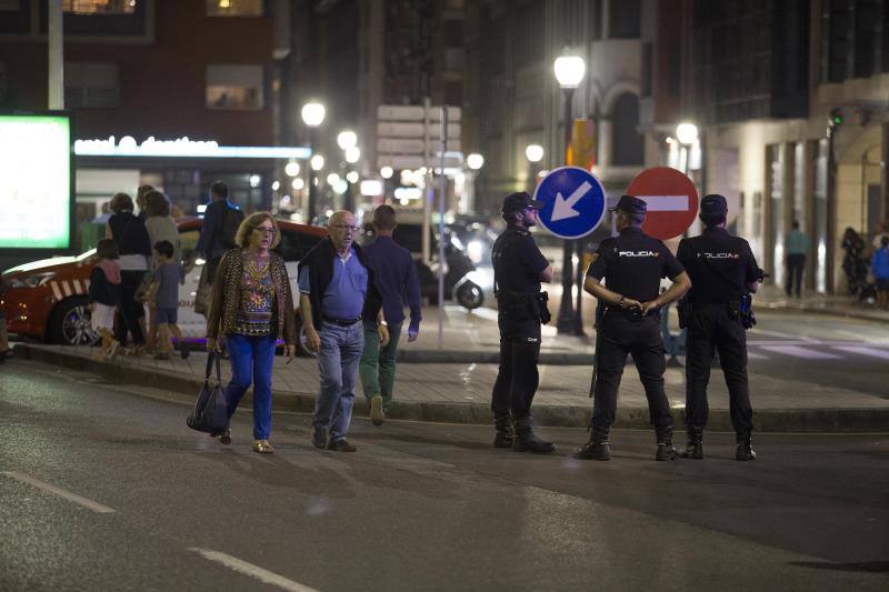 Amplio dispositivo de seguridad para la noche grande de Gijón