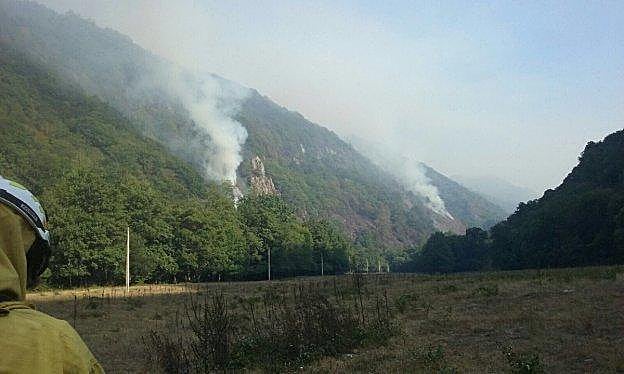Incendio registrado en Belmonte de Miranda. 