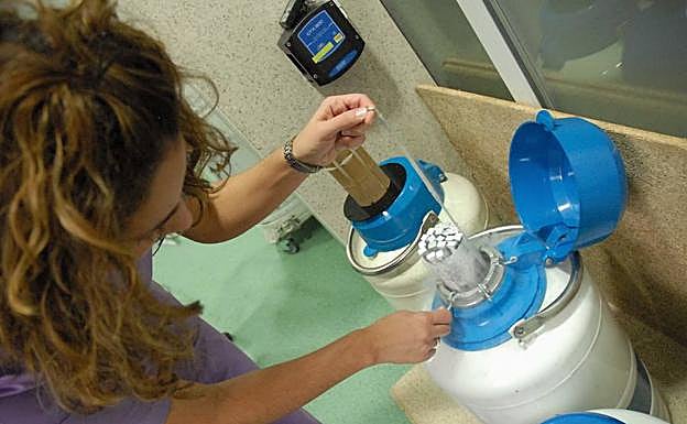 Trabajadora de la clínica de reproducción asistida.