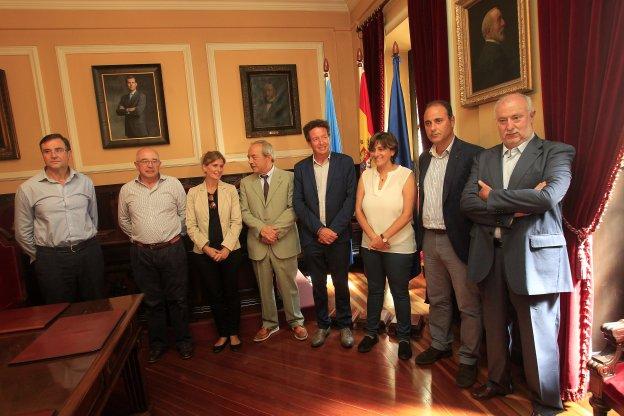 López y Rivas durante la recepción en el Ayuntamiento.