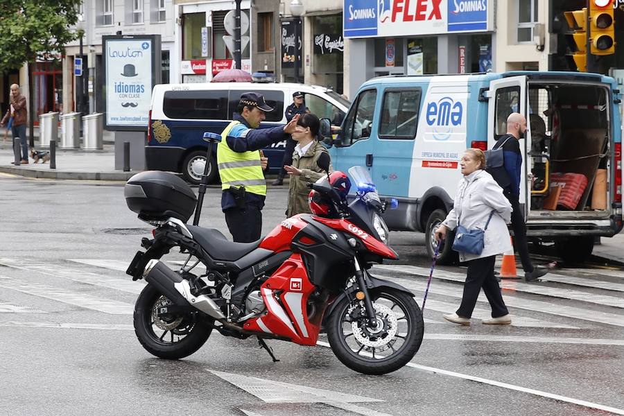 Atascos en Gijón por dos manifestaciones