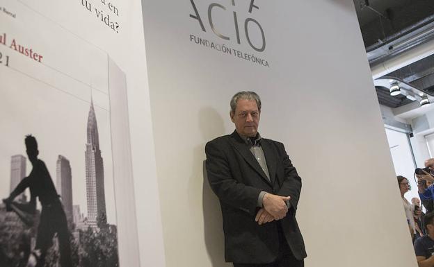 El escritor Paul Auster, durante la presentación de ‘4 3 2 1’, ayer, en Madrid.