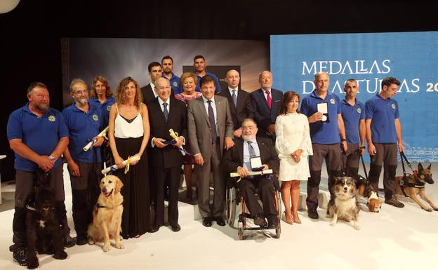 Los galardonados con las Medallas de Asturias. 