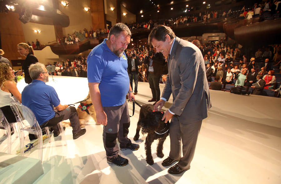 El Principado entrega las Medallas de Asturias a la Unidad Canina de Rescate del Principado, la de la red de profesionales y centros de Atención Primaria, a Mario García y al empresario y coleccionista de arte, el asturmexicano Plácido Arango.