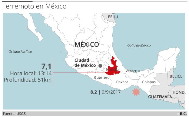 Zona donde se ha producido el terremoto.