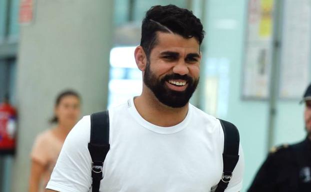 Diego Costa, a su llegada a Madrid. 