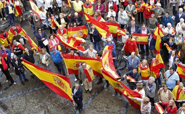 Concentraciones en Gijón por la unidad de España. 