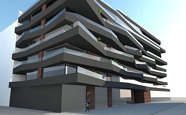 Boceto de los edificios. 