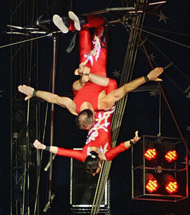 Equilibristas del circo. 
