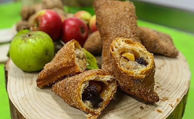 Casadielles con compota de manzana