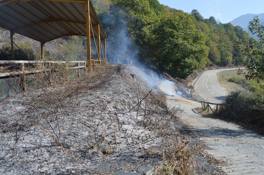 Degaña lucha contra el fuego