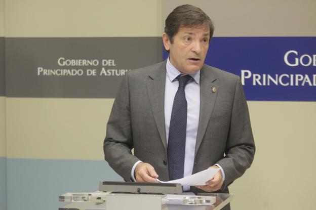 El presidente del Principado, Javier Fernández, ayer, en Oviedo. 