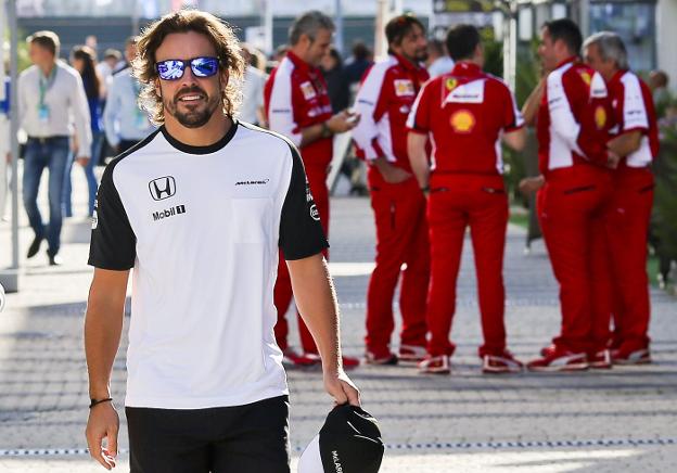 Fernando Alonso, antes del Gran Premio de México. 