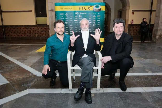 Ugo Broussot, Paul Vecchiali y Bruno Davézé, ayer, en el Antiguo Instituto. 
