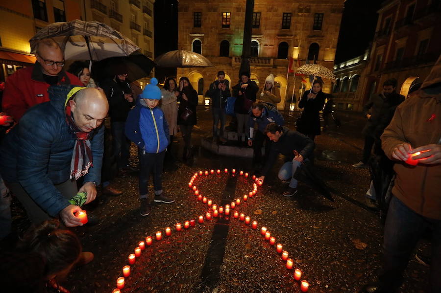 Cadena humana en el Día Mundial del Sida