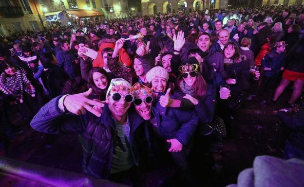 Fiesta de Nochevieja del año pasado en la plaza Mayor.