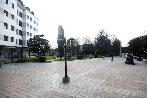 Zona del parque Ovidio Libardón de Lugo de Llanera, en el que se instalará el reloj para seguir las campanadas de fin de año. 