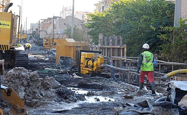 Imagen de las obras del soterramiento, tomada la semana pasada.