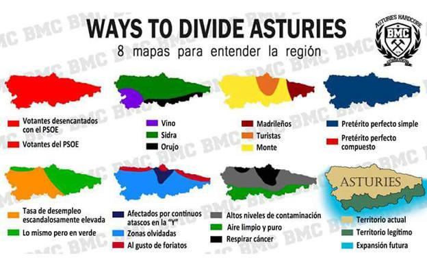 Ocho mapas para entender Asturias, la imagen que triunfa en las redes sociales